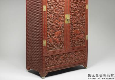 图片[3]-Cabinet with dragon-and-cloud decor Carved red lacquerware, 18th century, Qing dynasty-China Archive